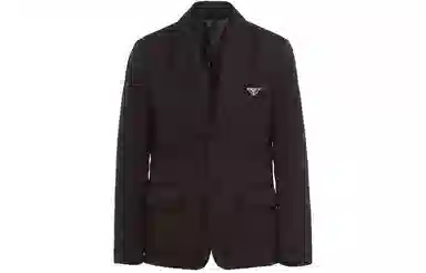 PRADA Re-Nylon Single-Breasted Blazer Black