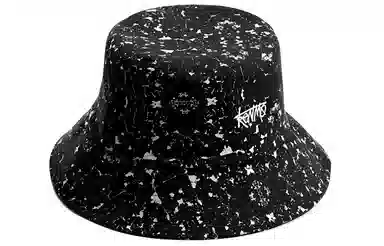 肯默 纯棉渔夫帽 抽象潮流印花 防晒遮阳帽 男女同款 黑色/白色/紫色