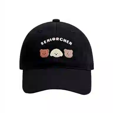 浪莎 日系可爱卡通小熊 轻薄透气户外出行防晒遮阳 时尚百搭大头围显脸小 棉 鸭舌帽 男女同款情侣款