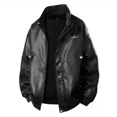 大卫贝肯 美式复古立领简约字母印花宽松舒适户外防水防风保暖机车夹克外套 男女同款 棕色