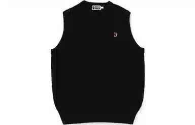 A BATHING APE V-Neck Knit Vest Black