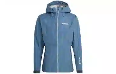 adidas Letter Print Hoodie Jacket Blue