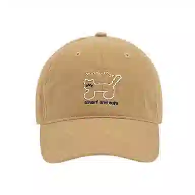 浪莎 日系可爱猫咪刺绣软顶春夏季户外出游休闲百搭学生大头围显脸小防晒遮阳 棉 鸭舌帽 男女同款情侣款