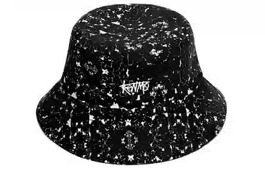 肯默 纯棉渔夫帽 抽象潮流印花 防晒遮阳帽 男女同款 黑色/白色/紫色