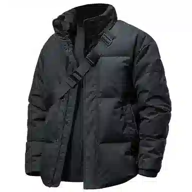 季言 白鸭绒厚款保暖面包服羽绒服 男款 黑色