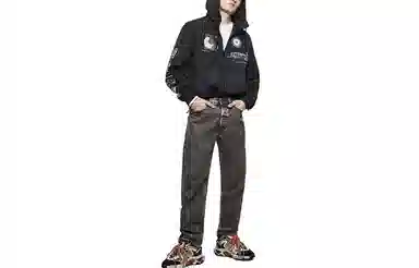 DIESEL Logo Hoodie Jacket Black