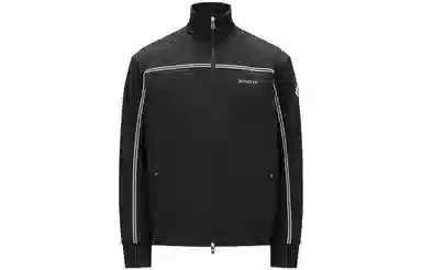 Moncler Logo Print Zip Jacket Black