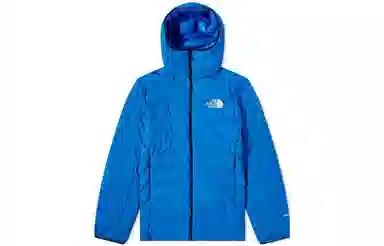 The North Face Logo Print Zip Hoodie Blue