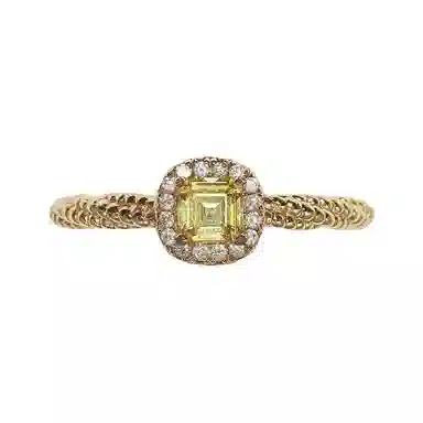 金杰福 【麻花小方糖】麻花经典设计 小众时尚高级感 合金 戒指 女款