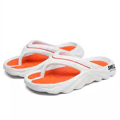 南极人 拼色设计潮流时尚居家户外踩屎感软底 防磨防滑人字拖鞋 男款