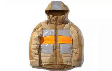 中国李宁 运动时尚系列 短款连帽羽绒服 冬季 男款 虎瞳褐