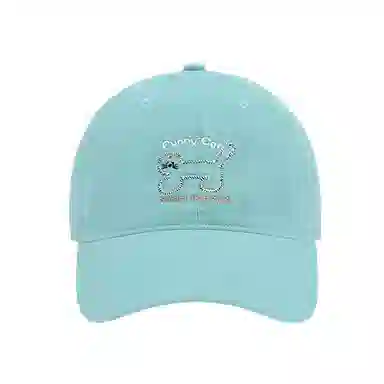 浪莎 日系可爱猫咪刺绣软顶春夏季户外出游休闲百搭学生大头围显脸小防晒遮阳 棉 鸭舌帽 男女同款情侣款