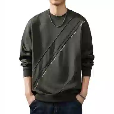 贵色 高端拼接宽松圆领套头卫衣 男款