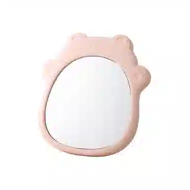 米甜兔 白色熊爪立式单面化妆镜 便捷