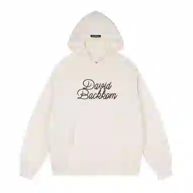 大卫贝肯 美式高街简约基础款字母印花潮流时尚百搭加绒加厚舒适保暖宽松休闲连帽卫衣 男女同款 黑色