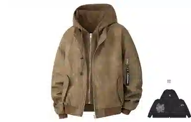 大卫贝肯 美式高街基础经典休闲百搭加厚假两件连帽棉服 男女同款