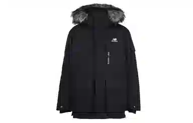 New Balance Down Jacket Hooded Mid-Length Black
