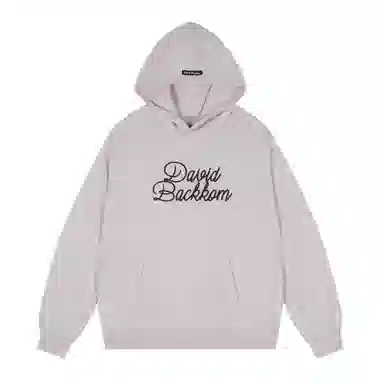 大卫贝肯 美式高街简约基础款字母印花潮流时尚百搭加绒加厚舒适保暖宽松休闲连帽卫衣 男女同款 黑色