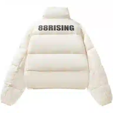 88rising Simple Solid Color Casual Stand Collar Short Down Jacket