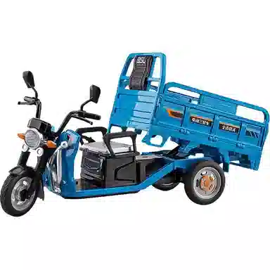 星星科教 合金三轮摩托车模收藏 后斗升降 挡板放下 成品模型