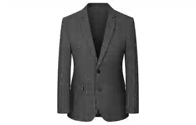 JOHNHOLLIS Slim Fit Plaid Blazer Gray