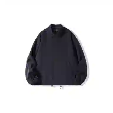 我是大卫 纯色翻领拉链口袋休闲宽松落肩开衫外套夹克 男女同款