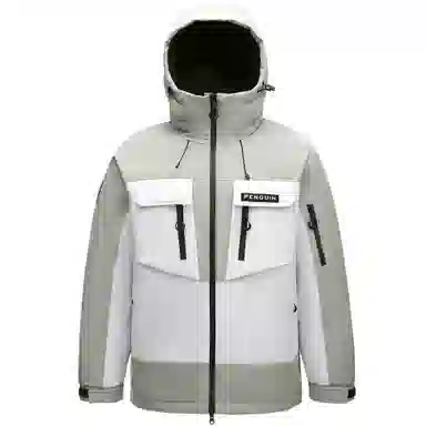 企鹅 户外拼色热能保暖防风工装派克加厚羽绒服 男女同款