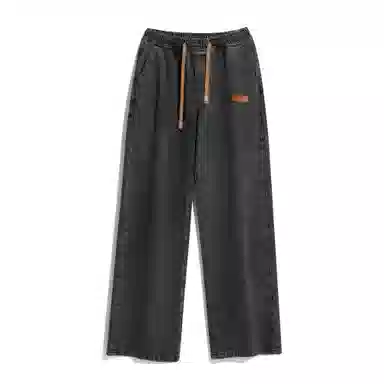 颂希尔 美式高街水洗复古阔腿宽松潮流百搭休闲裤潮牌牛仔裤 男女同款