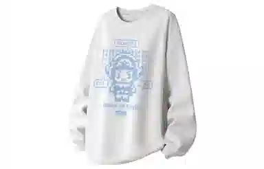 王者荣耀 鲁班七号电玩小子款 美式复古像素风鲁班趣味字母涂鸦落肩长袖休闲宽松套头多巴胺重磅圆领卫衣 男女同款