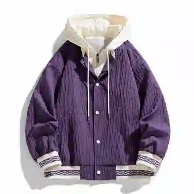 国际米兰足球俱乐部 美式纯色假两件连帽落肩长袖夹克外套 男女同款