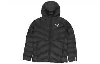 Puma Logo Down Jacket Hoodie Black