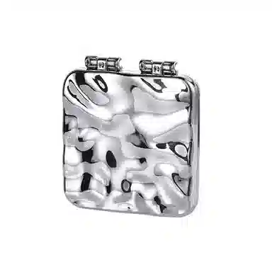 馨枕居 双面女士随身塑料折叠迷你桌面化妆镜子 可立 电镀