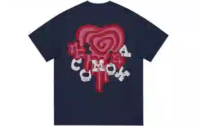 COMOWA Vintage Embroidered Heart Logo T-Shirt
