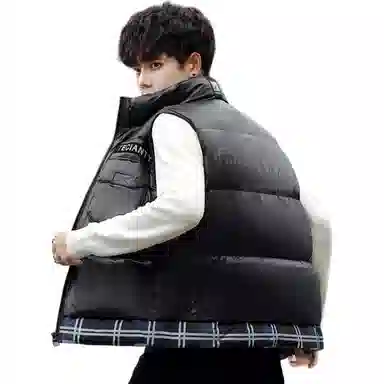 鸭鸭 宽松舒适立领无袖马甲 男款 藏青色