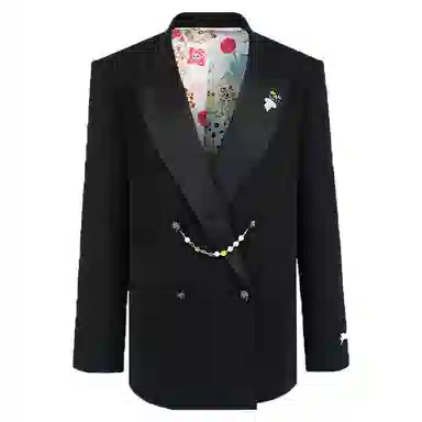 Valeria Obbaco Black Satin Blazer