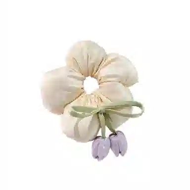 水中玉 韩系花朵枕头大肠发圈扎头头饰发绳慵懒风丸子发饰 皮筋 头绳 女款