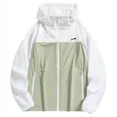 贵人鸟 透护轻逸系列 美式复古高街舒适时尚简约拼接撞色口袋拉链轻薄连帽 透气防紫外线防晒服 男女同款