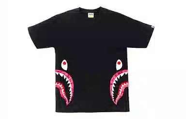 A BATHING APE Shark Series Flame Camo T-Shirt Black