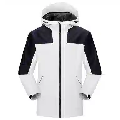 户外休闲纯色简约连帽宽松高颜值薄款防风防水耐磨进藏登山服饰 冲锋衣 男款