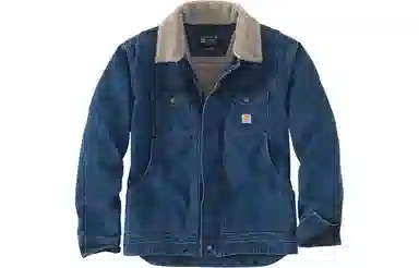 Carhartt 105478 Denim Sherpa-Lined Jacket Relaxed Fit Beech
