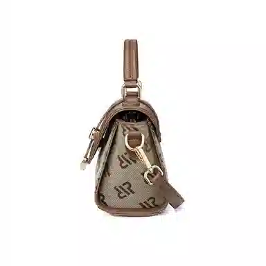 红蜻蜓 经典复古设计妈妈包老花满印时尚百搭包通勤 超细纤维合成革 手提包斜挎包 常规 女款 浅咖啡色