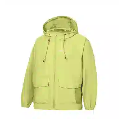 鸭鸭 美式高街纯色大口袋设计薄款凉爽宽松连帽抽绳夹克外套 男女同款