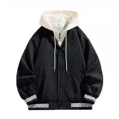 国际米兰足球俱乐部 美式纯色假两件连帽落肩长袖夹克外套 男女同款