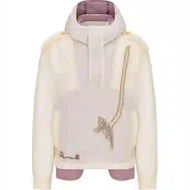 DIOR Pattern Appliqué Hoodie Jacket White