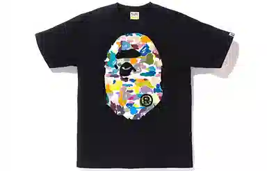 A BATHING APE Bape Multi Camo Big APE Head Tee