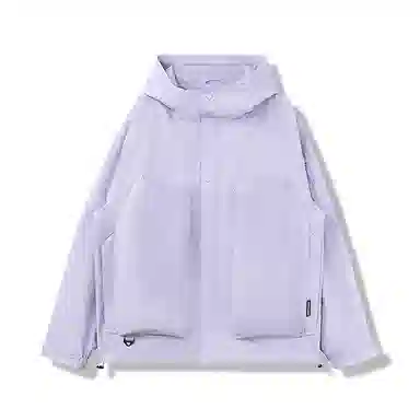 鸭鸭 美式潮牌高街纯色大口袋设计薄款凉爽百搭宽松休闲连帽夹克外套 男女同款