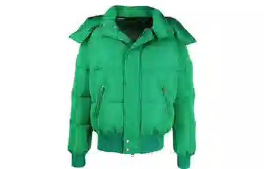 Alexander McQueen Logo Hooded Down Jacket Green