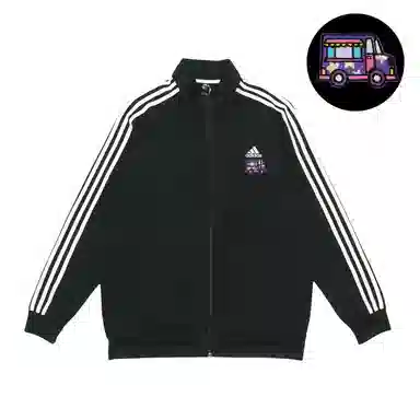 adidas Embroidered Striped Bomber Jacket Black