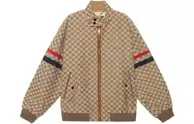 Gucci Striped Print Jacket Beige