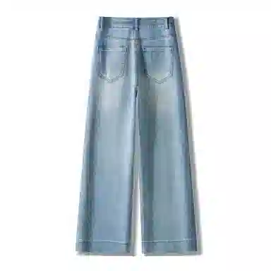 潞优野 宽松显瘦直筒牛仔裤 女款 蓝色